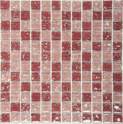 Мозаика NS Mosaic S-812, цвет розовый, поверхность глянцевая, квадрат, 298x298