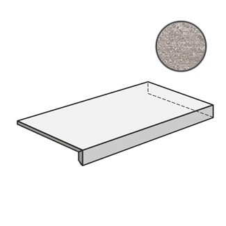 Ступени Emilceramica (Acif) On Square Angolare DX Cemento 20mm E95X, цвет серый, поверхность матовая, прямоугольник с капиносом, 330x600