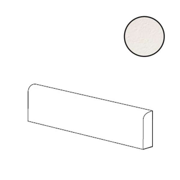 Керамическая плитка Бордюры Ergon Abacus Becco Civetta Matt Calce ELK0, цвет белый, поверхность матовая, прямоугольник, 75x200
