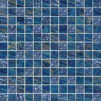Мозаика Brennero Mosaico Lux Mix Quadretti Blu, цвет синий, поверхность лаппатированная, квадрат, 300x300