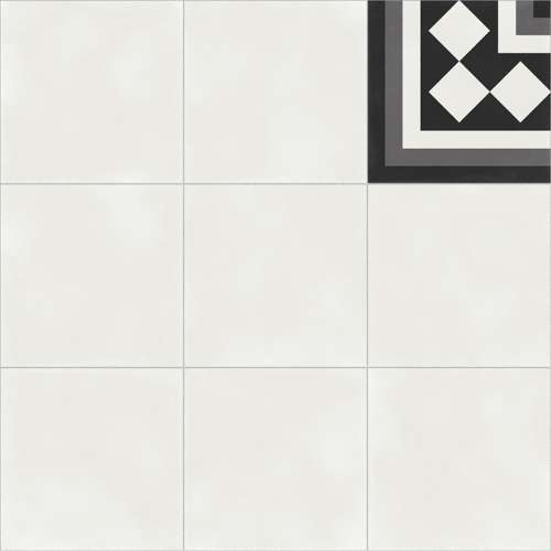 Керамогранит Aparici Vienna White Taco Natural, цвет чёрно-белый, поверхность матовая, квадрат, 592x592