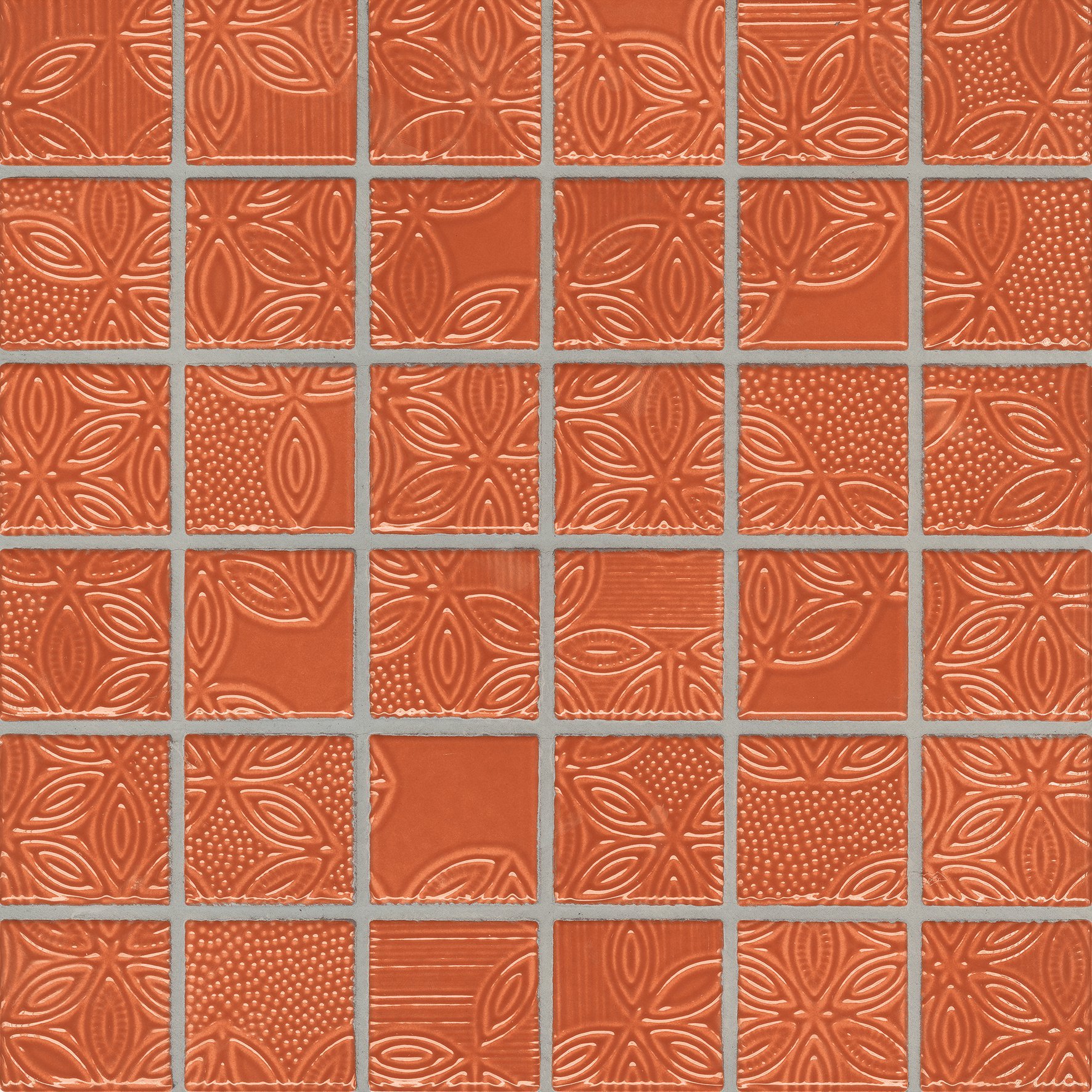 Мозаика Jasba Floris Rot Intensiv 46155H, цвет красный, поверхность глянцевая, квадрат, 297x297