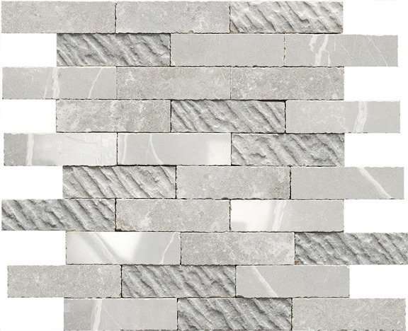 Мозаика Piemme Uniquestone Silver Mix All In 01788, цвет серый, поверхность матовая, под кирпич, 300x300