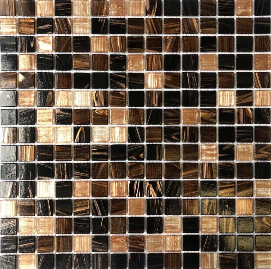 Мозаика Pixel Mosaic Мозаика из стекла PIX114, цвет коричневый, поверхность глянцевая, квадрат, 316x316