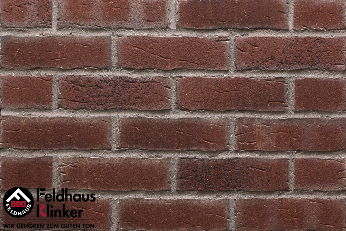 Клинкер Feldhaus Klinker Sintra Cerasi Aubergin R664WDF14, цвет терракотовый, поверхность матовая, под кирпич, 65x215
