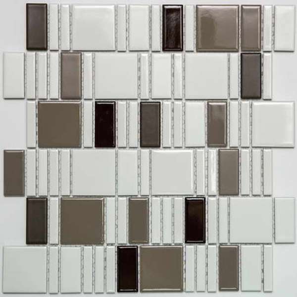 Мозаика NS Mosaic PS2348-12, цвет белый коричневый, поверхность матовая, квадрат, 300x300