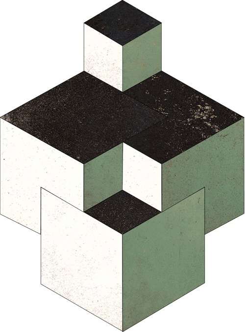 Мозаика Land Porcelanico Lookback Mix Lap Mos Cube, цвет разноцветный, поверхность лаппатированная, прямоугольник, 285x315