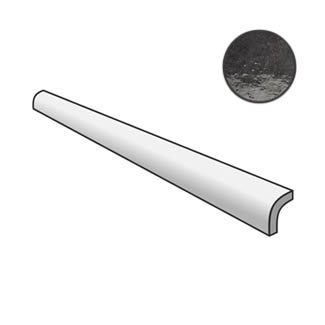 Бордюры Equipe Pencil Bullnose Artisan Graphite 24502, цвет чёрный, поверхность глянцевая, прямоугольник, 30x150