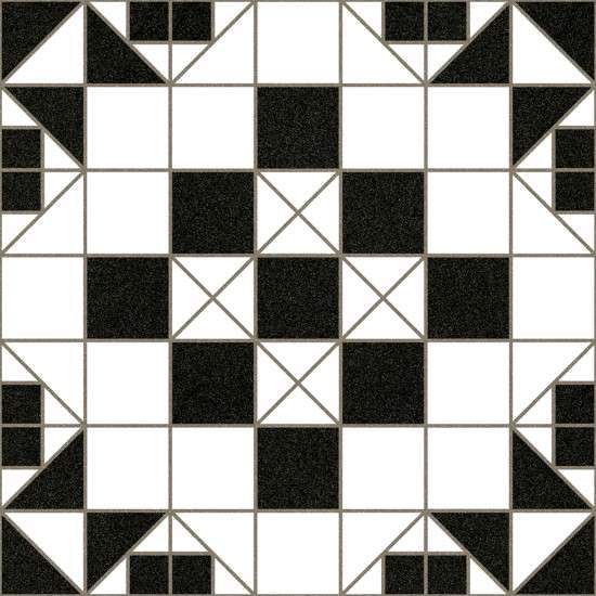 Декоративные элементы Vives Barnet Oxford R10, цвет чёрно-белый, поверхность матовая, квадрат, 316x316