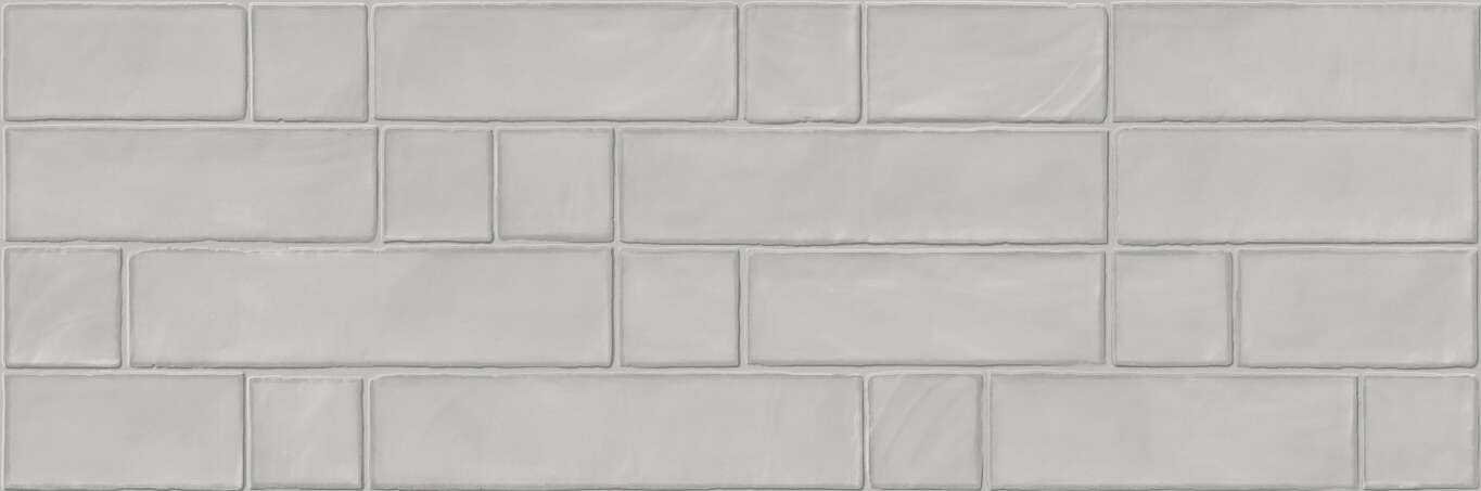 Керамическая плитка Azteca Atelier R90 Muretto Grigio, цвет серый, поверхность глянцевая, под кирпич, 300x900