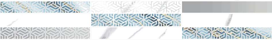 Бордюры Axima Виченца Бордюр G1, цвет белый серый голубой, поверхность глянцевая, прямоугольник, 60x400