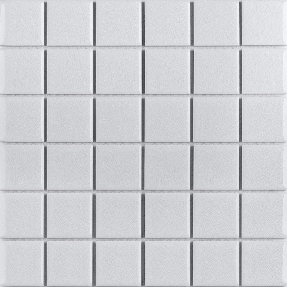 Мозаика Starmosaic Homework Crackle White Glossy LWWB81531, цвет белый, поверхность глянцевая, квадрат, 306x306