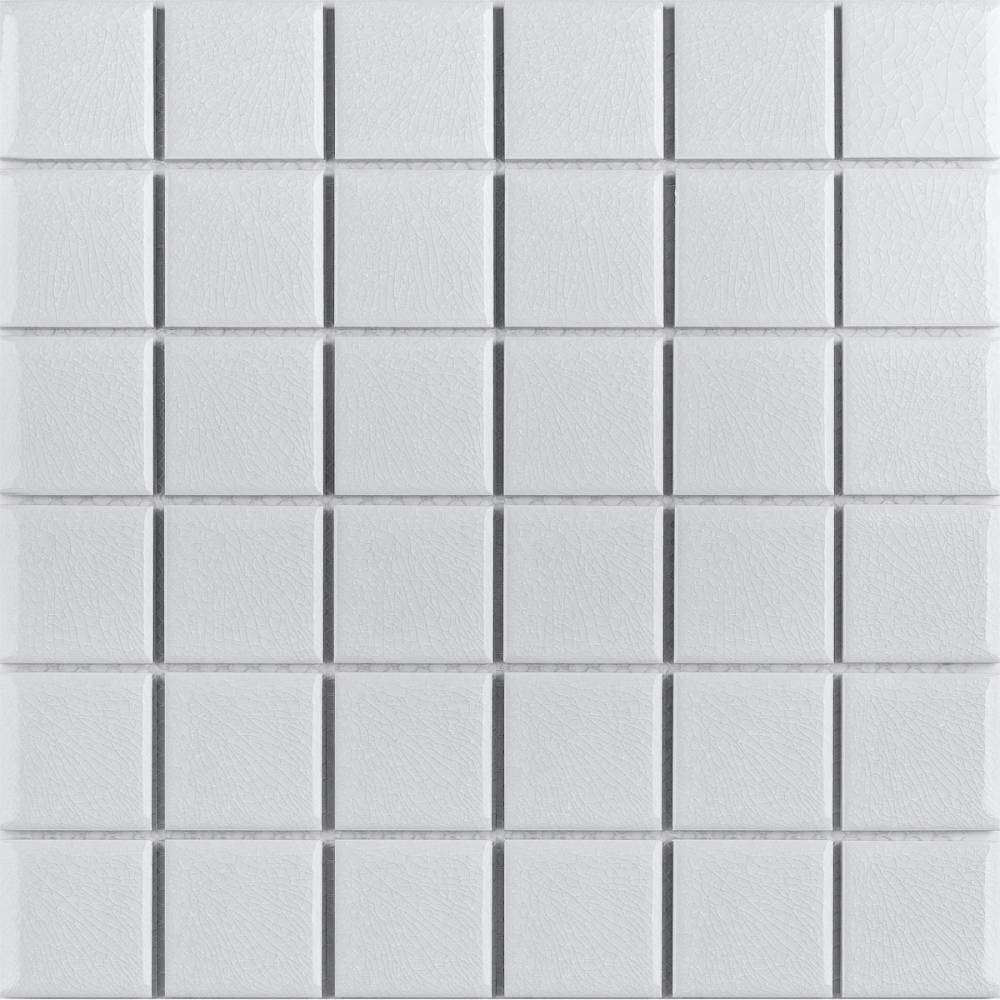 Мозаика Starmosaic Homework Crackle White Glossy LWWB81531, цвет белый, поверхность глянцевая, квадрат, 306x306