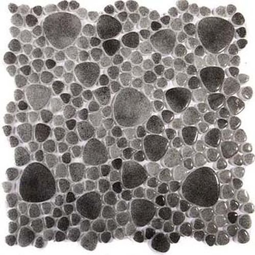 Мозаика Chakmaks Pebble D.212, цвет чёрный, поверхность глянцевая, квадрат, 290x290