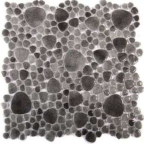Мозаика Chakmaks Pebble D.212, цвет чёрный, поверхность глянцевая, квадрат, 290x290