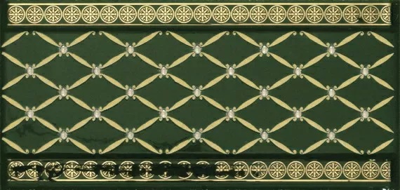 Бордюры APE Cenefa Delis Verde Botella Gold, цвет зелёный, поверхность глянцевая, прямоугольник, 100x200
