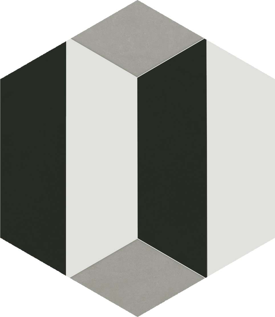 Декоративные элементы Kerama Marazzi Кальсада 1 VT\A283\SG1010, цвет белый серый чёрный, поверхность натуральная, шестиугольник, 104x120