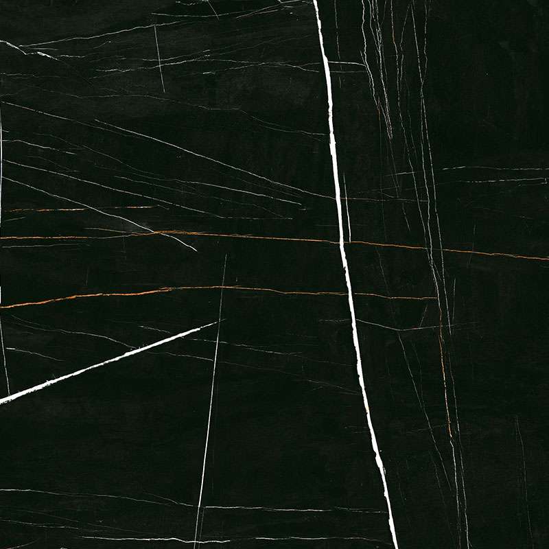 Широкоформатный керамогранит Geotiles Sahara Noir Super Polished, цвет чёрный, поверхность полированная, квадрат, 1200x1200