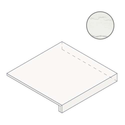 Ступени Italon Charme Advance Platinum White Scalino 160 Ang Dx 620070002016, цвет белый, поверхность матовая, прямоугольник, 330x1600