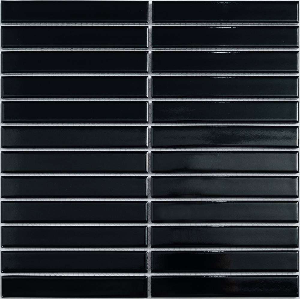 Мозаика NS Mosaic P-532, цвет чёрный, поверхность глянцевая, квадрат, 296x300