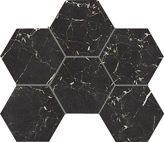 Декоративные элементы Piemme Marmi-Reali Mat Esagono Nero Reale 00411, цвет чёрный, поверхность матовая, шестиугольник, 290x415