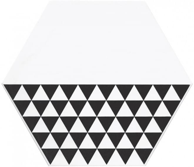 Декоративные элементы Kerama Marazzi Декор Буранелли NT\B218\24001, цвет чёрно-белый, поверхность матовая, шестиугольник, 200x231