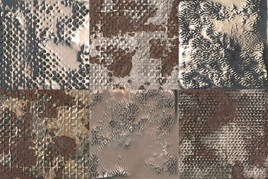 Декоративные элементы Fap Maku Grid Metal Inserto Mix 6 fMMM, цвет коричневый, поверхность матовая, прямоугольник, 400x600
