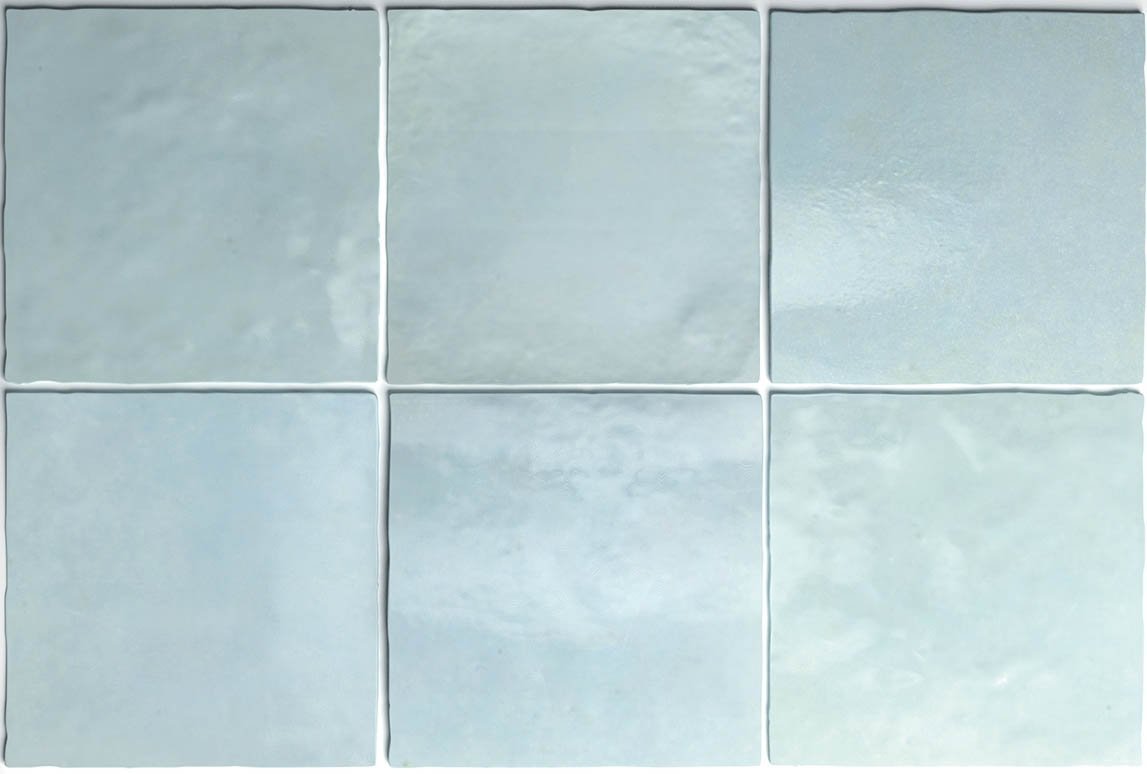 Керамическая плитка Equipe Artisan Aqua 24458, цвет голубой, поверхность глянцевая, квадрат, 132x132