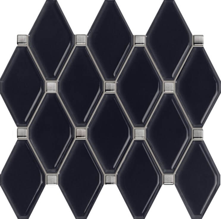 Мозаика Tubadzin Ms- Abisso Navy, цвет чёрный, поверхность глянцевая, прямоугольник, 270x298