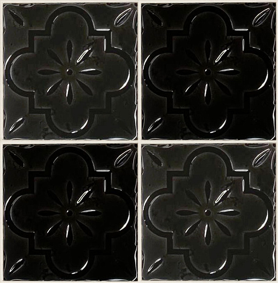 Декоративные элементы Grazia Shades Of Art Giralda Charcoal GIRA5, цвет чёрный, поверхность глянцевая, квадрат, 130x130
