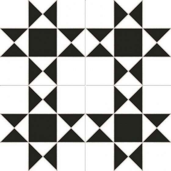 Керамическая плитка Dual Gres Chic Cardiff White, цвет чёрно-белый, поверхность матовая, квадрат, 450x450