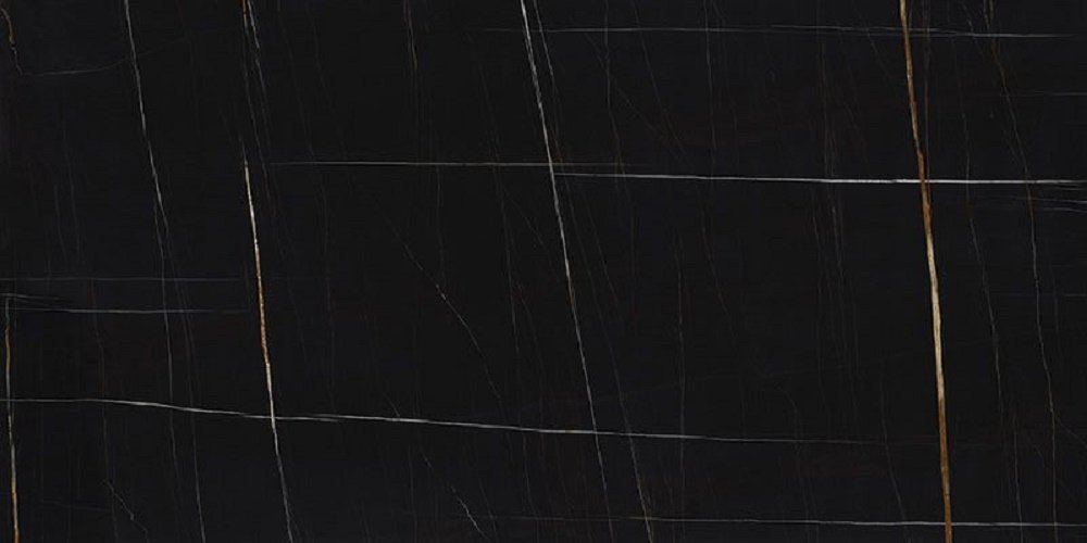 Широкоформатный керамогранит Graniti Fiandre Maximum Marmi Sahara Noir Satin, цвет чёрный, поверхность лаппатированная, прямоугольник, 1500x3000