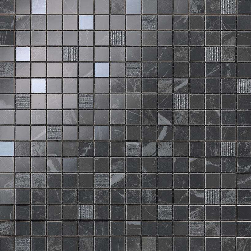 Мозаика Atlas Concorde Italy Marvel Noir St.Laurent Mosaico Lapp. ADQH, цвет чёрный, поверхность лаппатированная, квадрат, 300x300