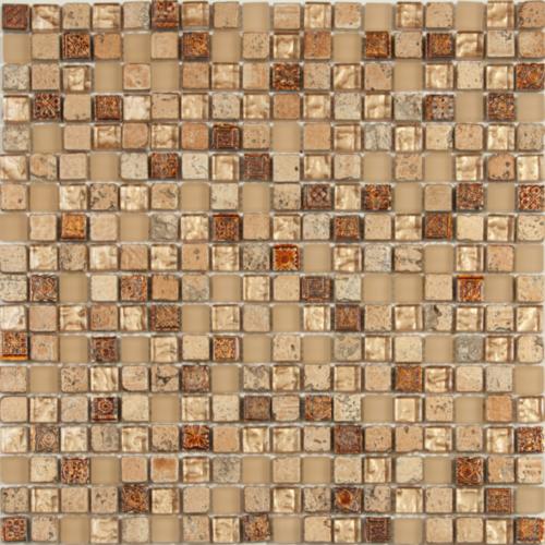 Мозаика NS Mosaic S-822, цвет коричневый, поверхность матовая, квадрат, 305x305