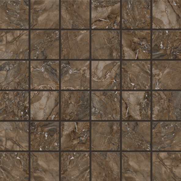Мозаика Estima Bernini Dark Brown BR04 Полированный 30x30 67337, цвет коричневый, поверхность полированная, квадрат, 300x300
