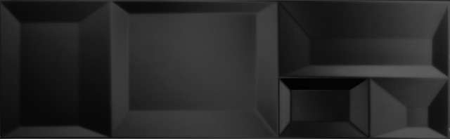 Керамическая плитка Aparici Nordic Negro Capture, цвет чёрный, поверхность глянцевая, квадрат, 298x895