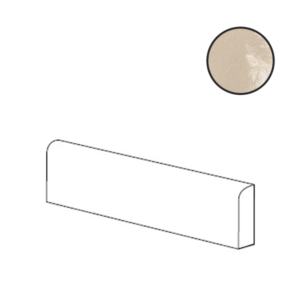 Керамическая плитка Бордюры Ergon Abacus Becco Civetta Lux Corda ELJN, цвет бежевый, поверхность глянцевая, прямоугольник, 75x200