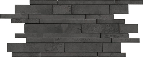 Мозаика La Fabbrica Hurban Muretto Graphite 177334, цвет чёрный, поверхность матовая, прямоугольник, 300x600