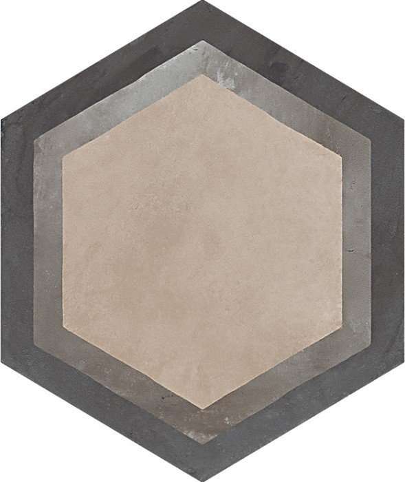 Керамогранит Marca Corona Terra Cornice Esagonо Vers. F 0394, цвет серый, поверхность матовая, прямоугольник, 216x250