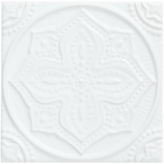 Декоративные элементы Adex ADST4067 Relieve Mandala Planet Snow Cap, цвет белый, поверхность глянцевая, квадрат, 148x148