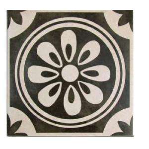 Керамическая плитка Arkadia Novecento Versailles Nero, цвет чёрный, поверхность матовая, квадрат, 200x200
