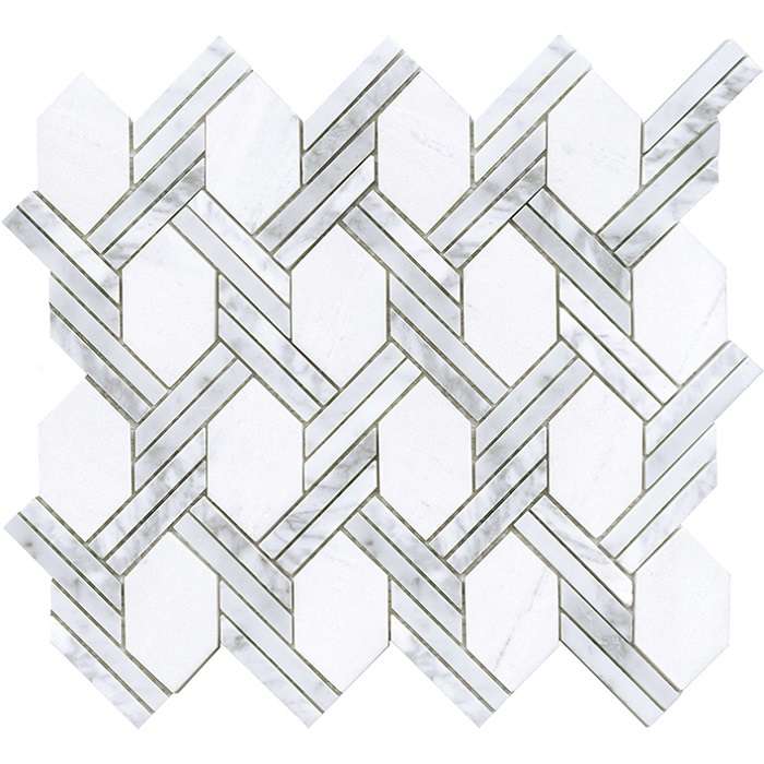 Мозаика L'Antic Colonial Essential Net Carrara L241715621, цвет белый серый, поверхность матовая, прямоугольник, 296x327