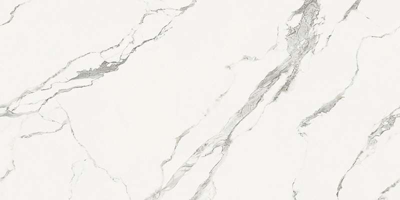 Широкоформатный керамогранит Graniti Fiandre Maximum Marmi Calacatta Bellissimo Semilucidato, цвет белый серый, поверхность лаппатированная, прямоугольник, 1500x3000