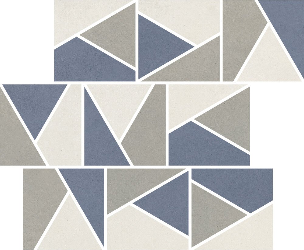 Мозаика Impronta Nuances Mos.Triangoli Mix Freddo 2 NU00MTGF2, цвет разноцветный, поверхность матовая, прямоугольник, 300x300