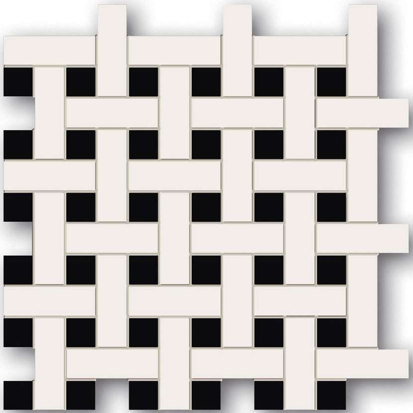 Мозаика Maciej Zien Piccadilly Tower Hill 2, цвет чёрно-белый, поверхность лаппатированная, квадрат, 298x298