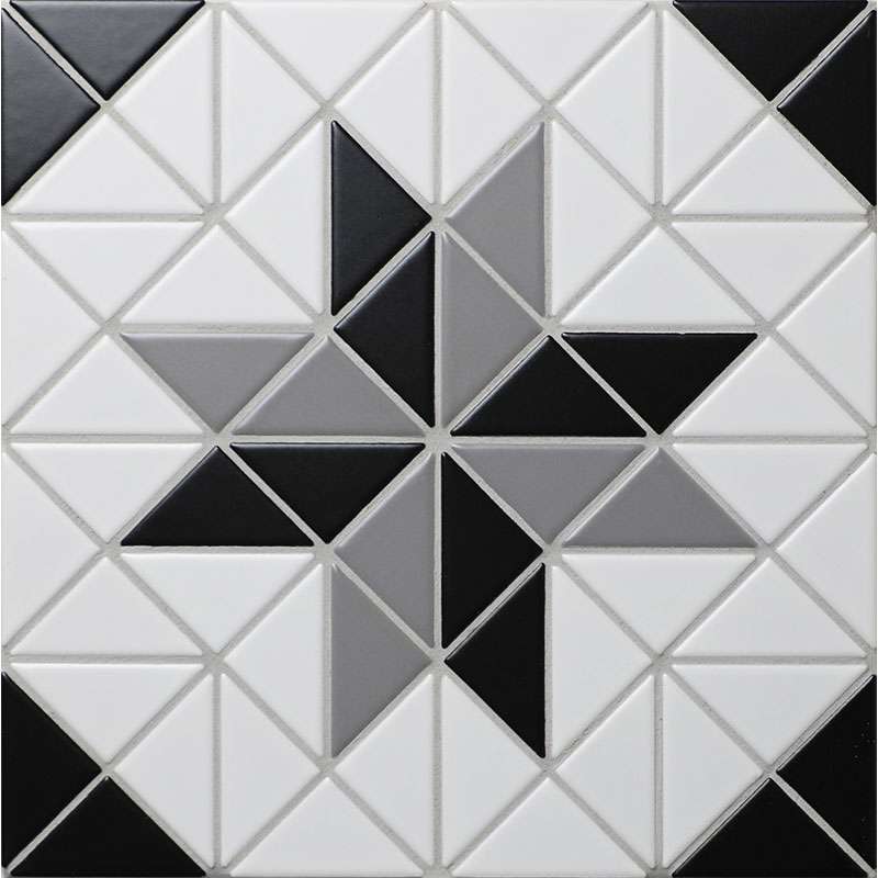 Мозаика Starmosaic Albion Astra Grey, цвет чёрно-белый, поверхность матовая, квадрат, 259x259