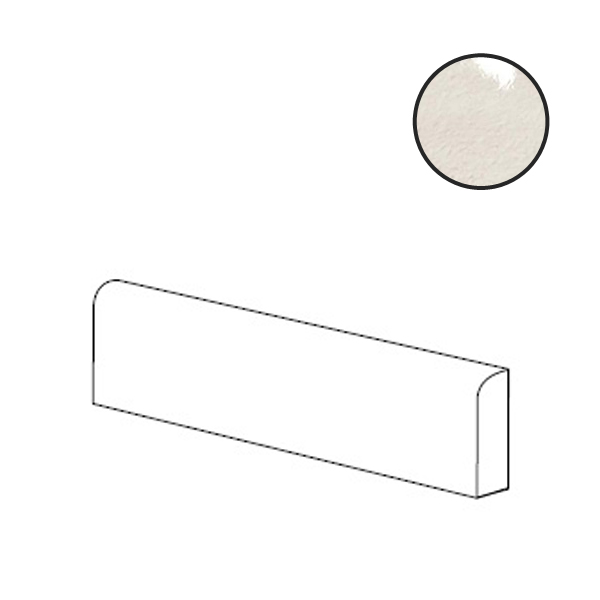 Керамическая плитка Бордюры Ergon Abacus Becco Civetta Lux Calce ELJP, цвет белый, поверхность глянцевая, прямоугольник, 75x200
