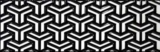 Декоративные элементы Heralgi Patchwork Dec.2 3D Black, цвет чёрно-белый, поверхность глянцевая 3d (объёмная), прямоугольник, 100x300