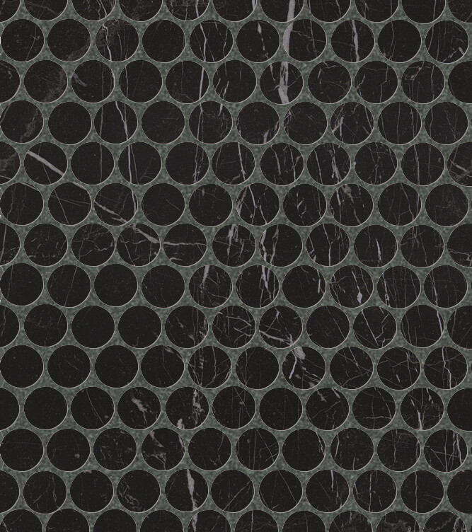 Мозаика Fap R.D. Nero Reale Round Gres Mos. fNJD, цвет чёрный, поверхность глянцевая, прямоугольник, 295x325