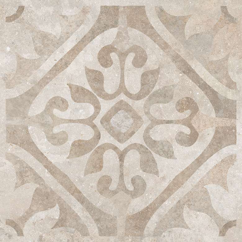 Керамогранит Ceranosa Livorno Deco Medici Argilla, цвет серый, поверхность матовая, квадрат, 402x402